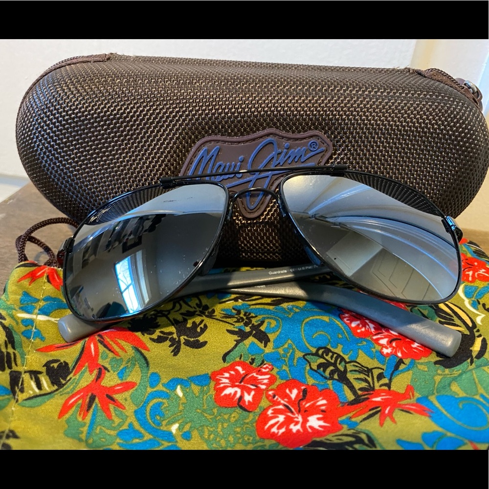 Maui Jim Guardrails Polarized Aviator Sunglasses